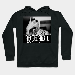 Yeb1 Art Chicano Clothing Mexican Design Tattoo style White ink Hoodie